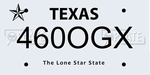 460OGX Texas License Plate