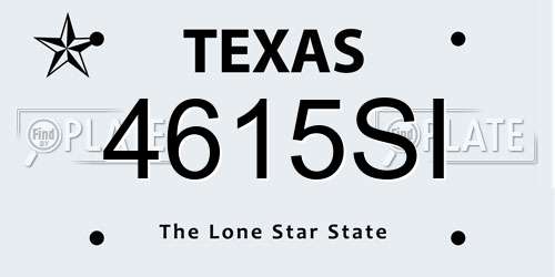 4615SI Texas License Plate