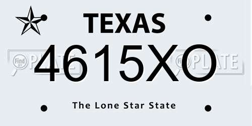4615XO Texas License Plate