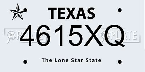 4615XQ Texas License Plate