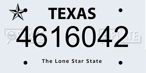 4616042 Texas License Plate