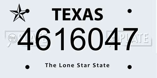 4616047 Texas License Plate