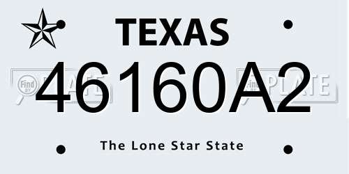 46160A2 Texas License Plate