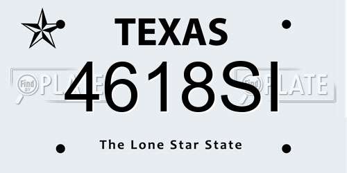 4618SI Texas License Plate