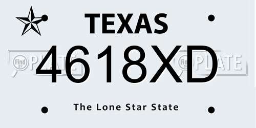 4618XD Texas License Plate