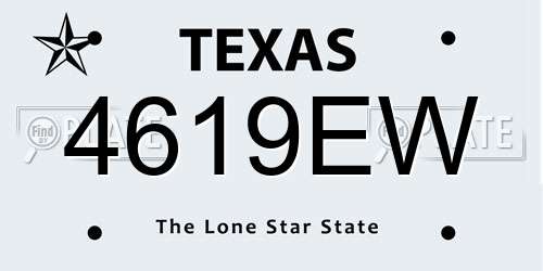 4619EW Texas License Plate