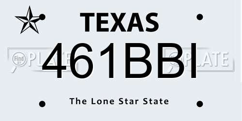 461BBI Texas License Plate