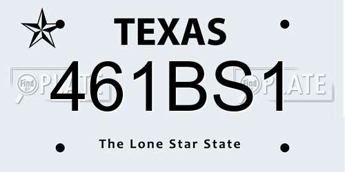 461BS1 Texas License Plate