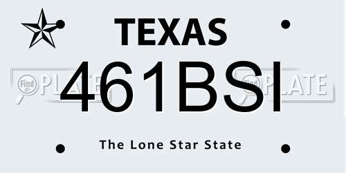 461BSI Texas License Plate