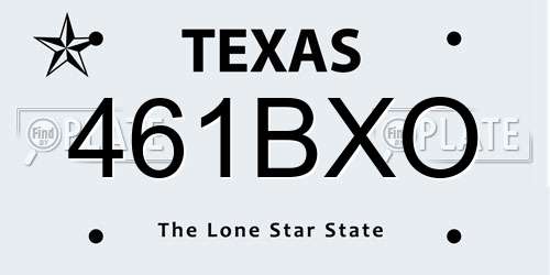 461BXO Texas License Plate