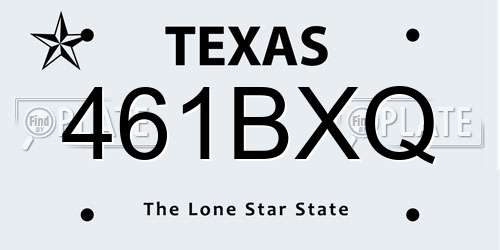 461BXQ Texas License Plate