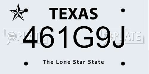 461G9J Texas License Plate