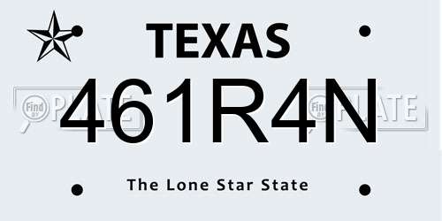 461R4N Texas License Plate