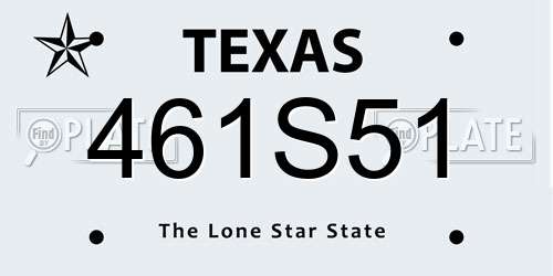 461S51 Texas License Plate