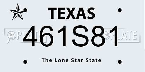461S81 Texas License Plate