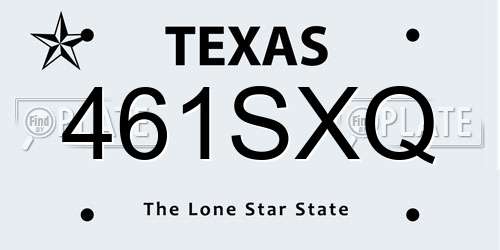 461SXQ Texas License Plate