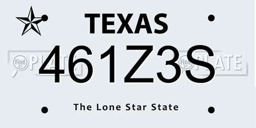 461Z3S Texas License Plate