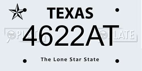 4622AT Texas License Plate