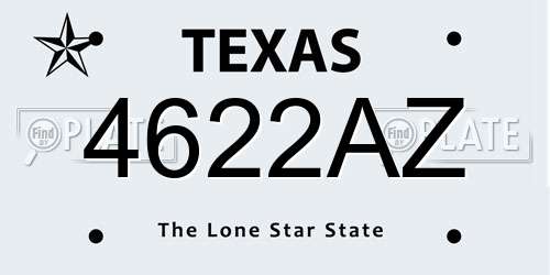 4622AZ Texas License Plate