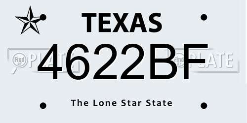 4622BF Texas License Plate
