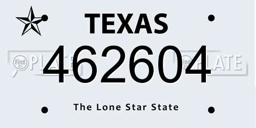 462604 Texas License Plate