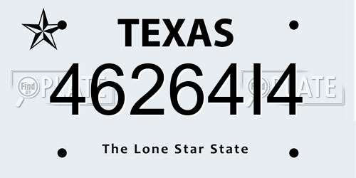 46264I4 Texas License Plate