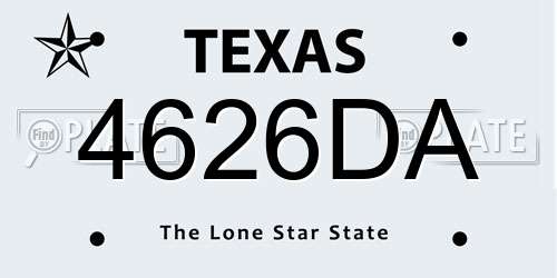 4626DA Texas License Plate