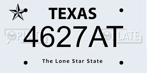 4627AT Texas License Plate