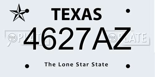 4627AZ Texas License Plate