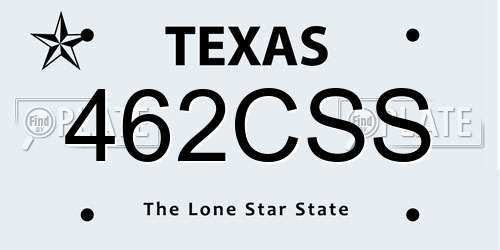 462CSS Texas License Plate