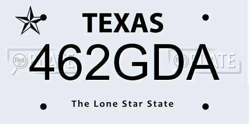 462GDA Texas License Plate