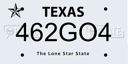 462GO4 Texas License Plate