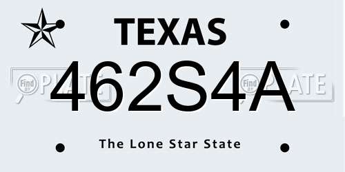 462S4A Texas License Plate