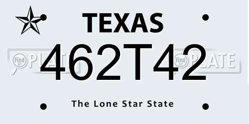 462T42 Texas License Plate