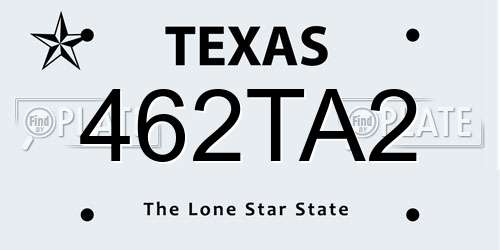 462TA2 Texas License Plate
