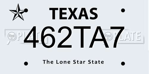 462TA7 Texas License Plate