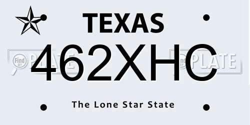 462XHC Texas License Plate