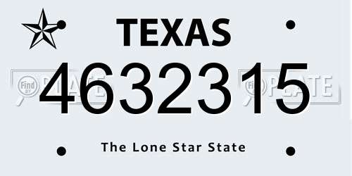 4632315 Texas License Plate