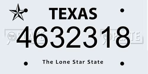 4632318 Texas License Plate