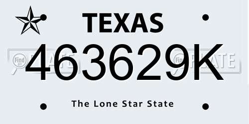 463629K Texas License Plate