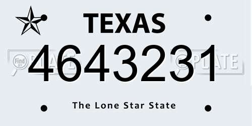 4643231 Texas License Plate