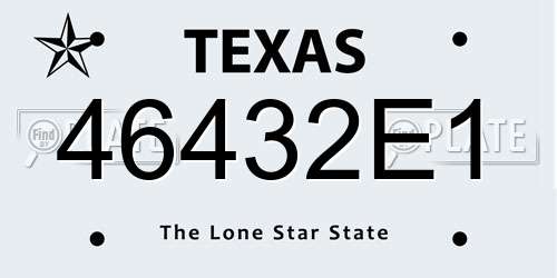 46432E1 Texas License Plate
