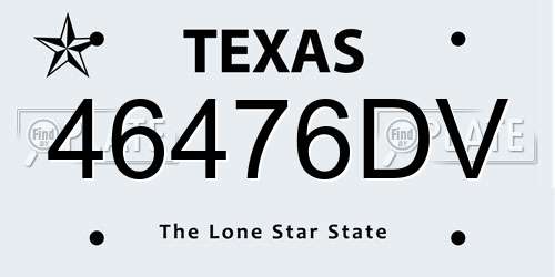 46476DV Texas License Plate