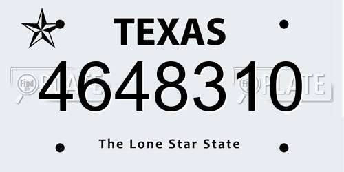 4648310 Texas License Plate