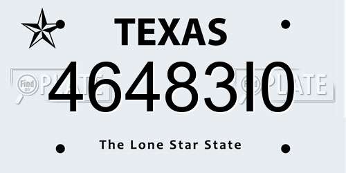 46483I0 Texas License Plate
