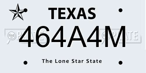 464A4M Texas License Plate