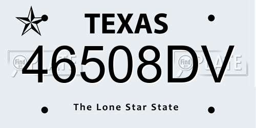 46508DV Texas License Plate