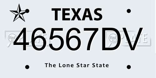 46567DV Texas License Plate