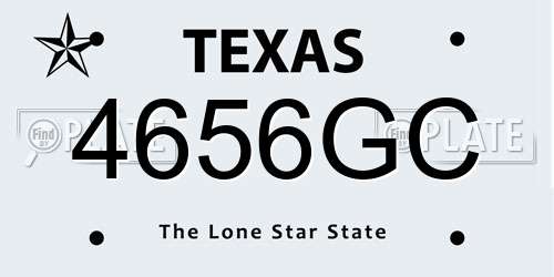 4656GC Texas License Plate