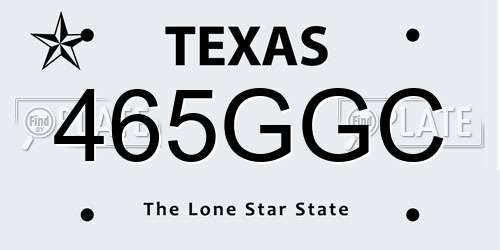 465GGC Texas License Plate